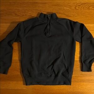 Crewcuts Navy Blue quarter-zip sweater with long sleeves and ribbed cuffs